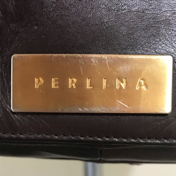 Perlina brown square crossbody with gold accents - Picture 6 of 6